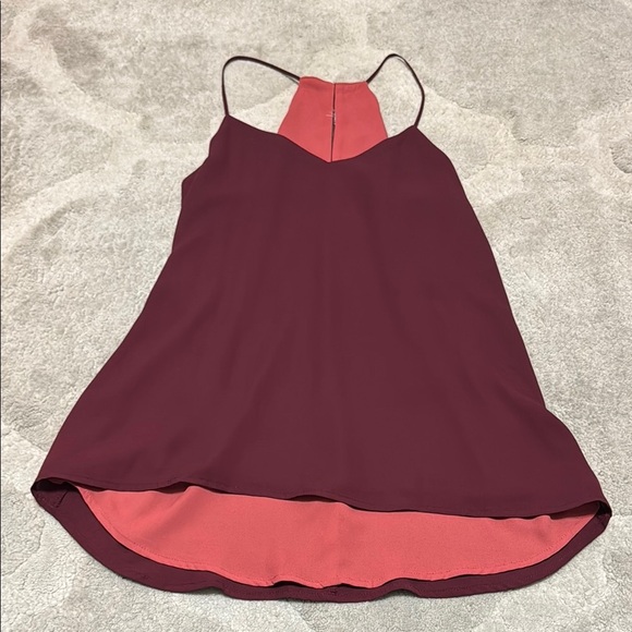 Express Tops - Express Reversible Maroon and Pink Camisole Blouse